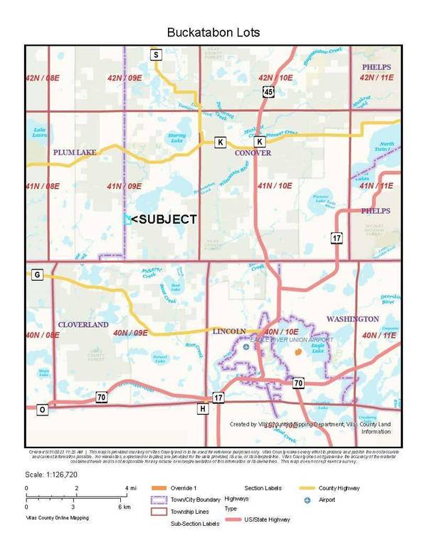 Lot 4 BUCKATABON RD E, Conover, WI 54519