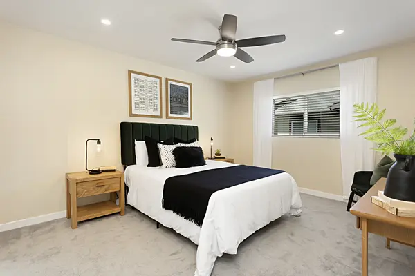 Oceanside condo bedroom after